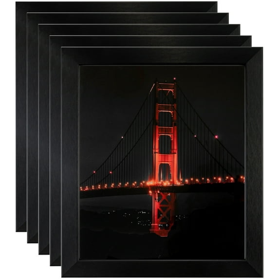 ArtToFrames 4" x 35" Black Steel Picture Frame, 4x35 inch Black MDF Poster Frame (WOM-4639), 5 Pack