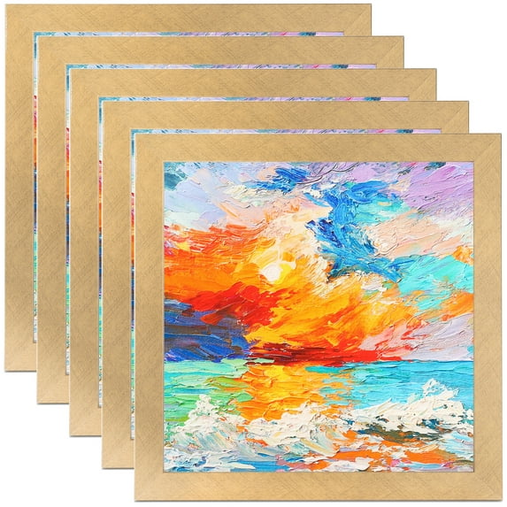 ArtToFrames 4" x 36" Classic Gold Picture Frame, 4x36 inch Gold MDF Poster Frame (WOM-4498), 5 Pack