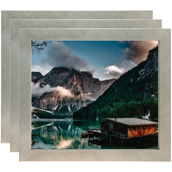 ArtToFrames 4" x 36" Classic Silver Picture Frame, 4x36 inch Gray MDF Poster Frame (WOM-4499), 3 Pack