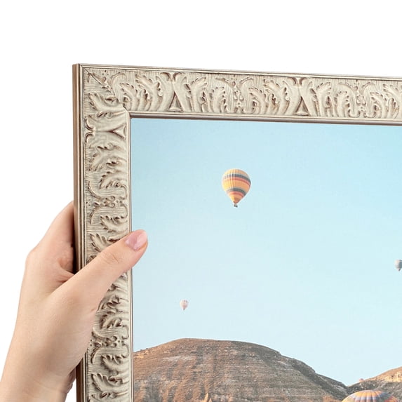 ArtToFrames 4" x 36" Cream Embossed Reverse Picture Frame, 4x36 inch Multi Wood Poster Frame (WOM-5088)