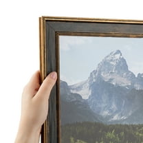 ArtToFrames 4" x 37" Black Panel With Gold Lip Picture Frame, 4x37 inch Multi Wood Poster Frame (WOM-5092), Pack