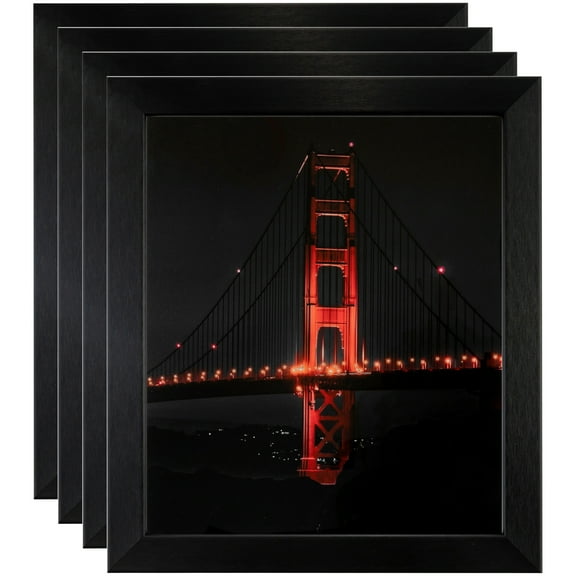 ArtToFrames 4" x 37" Black Steel Picture Frame, 4x37 inch Black MDF Poster Frame (WOM-4639), 4 Pack