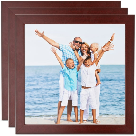 ArtToFrames 4" x 4" Cherry Picture Frame, 4x4 inch Red MDF Poster Frame (WOM-4643), 3 Pack
