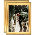thumbnail image 1 of ArtToFrames 4" x 4" Muted Gold Picture Frame, 4x4 inch Gold Wood Poster Frame (WOM-4624), 2 Pack, 1 of 7