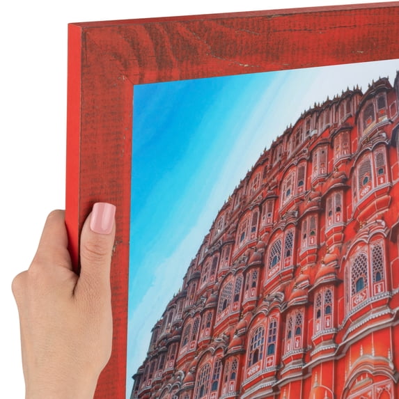 ArtToFrames 4" x 43" Red Picture Frame, 4x43 inch Red Wood Poster Frame (WOM-4593)
