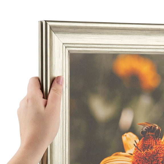 ArtToFrames 4" x 44" Silver Picture Frame, 4x44 inch Silver MDF Poster Frame (WOM-4445)