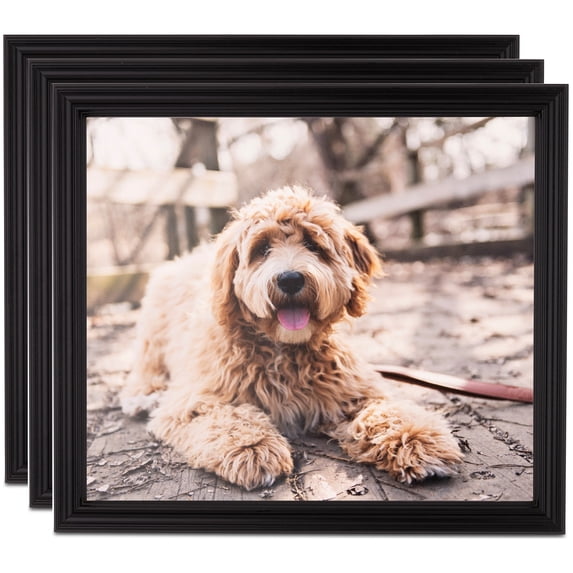 ArtToFrames 4" x 5" Black Picture Frame, 4x5 inch Black MDF Poster Frame (WOM-4102), 3 Pack