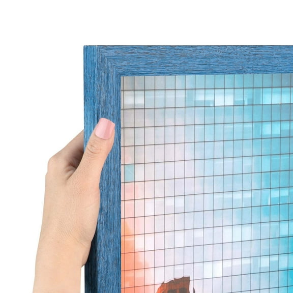 ArtToFrames 4" x 5" Blue Picture Frame, 4x5 inch Blue Wood Poster Frame (WOM-4427),  Pack