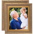 thumbnail image 1 of ArtToFrames 4" x 5" Majestic  Gold Picture Frame, 4x5 inch Silver Wood Poster Frame (WOM-5122), 2 Pack, 1 of 6