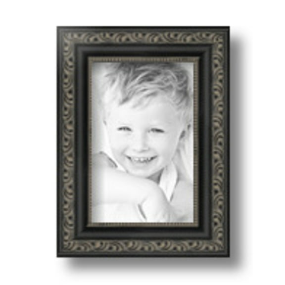 ArtToFrames 4" x 6" Antique Black Picture Frame, 4x6 inch Black Wood Poster Frame (WOM-5106), 1 Pack