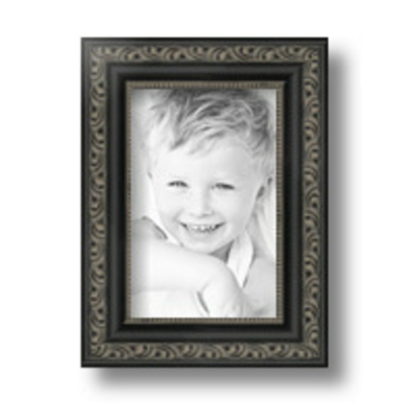 ArtToFrames 4" x 6" Antique Black Picture Frame, 4x6 inch Black Wood Poster Frame (WOM-5106), 1 Pack