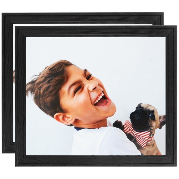 ArtToFrames 4" x 6" Black Picture Frame, 4x6 inch Black Wood Poster Frame (WOM-4107), 2 Pack