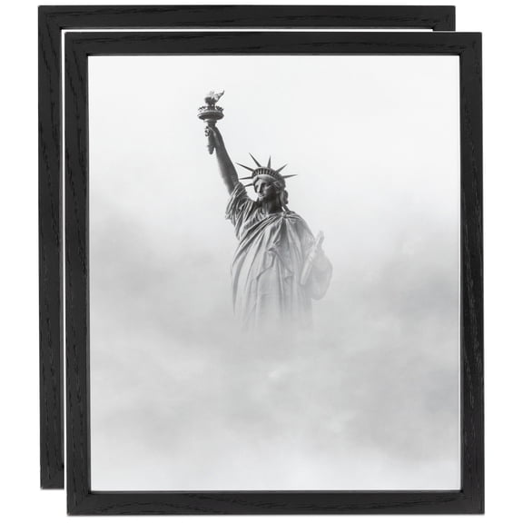 ArtToFrames 4" x 6" Black Picture Frame, 4x6 inch Black Wood Poster Frame (WOM-4308), 2 Pack