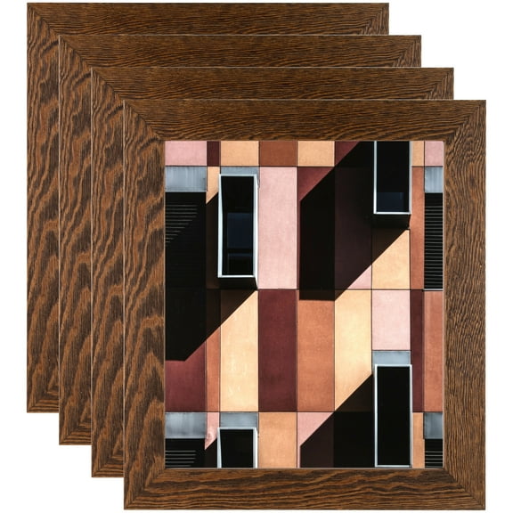 ArtToFrames 4" x 6" Brown Picture Frame, 4x6 inch Brown Wood Poster Frame (WOM-4291), 4 Pack