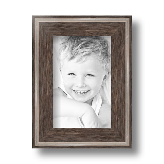 ArtToFrames 4 x 6 Contrast Grey Picture Frame, 4x6 inch Gray Wood Poster Frame (WOM-4930)