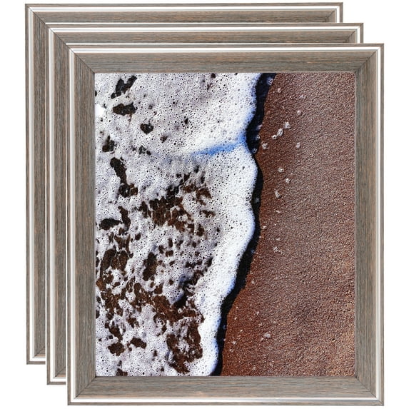 ArtToFrames 4" x 6" Contrast Light Grey Picture Frame, 4x6 inch Gray Wood Poster Frame (WOM-4929), 3 Pack