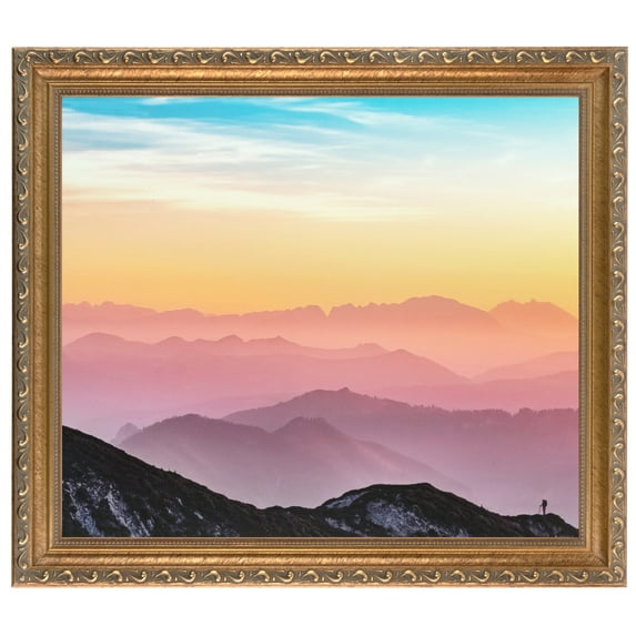 ArtToFrames 4" x 6" Dark Gold Picture Frame, 4x6 inch Gold Wood Poster Frame (WOM-4553), 1 Pack