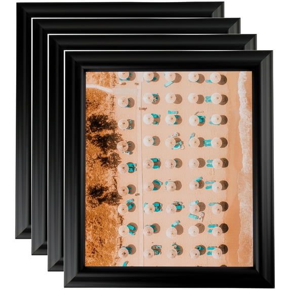 ArtToFrames 4" x 6" Dura Matte Black Picture Frame, 4x6 inch Black Wood Poster Frame (WOM-4030), 4 Pack