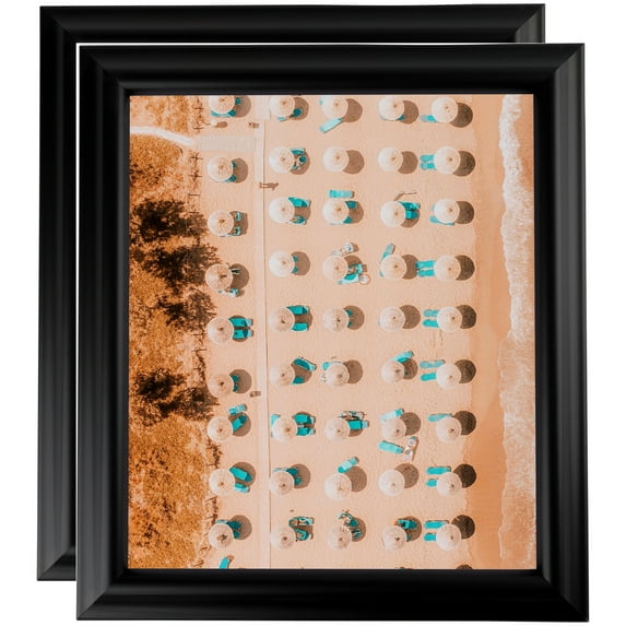 ArtToFrames 4" x 6" Dura Matte Black Picture Frame, 4x6 inch Black Wood Poster Frame (WOM-4030), 2 Pack