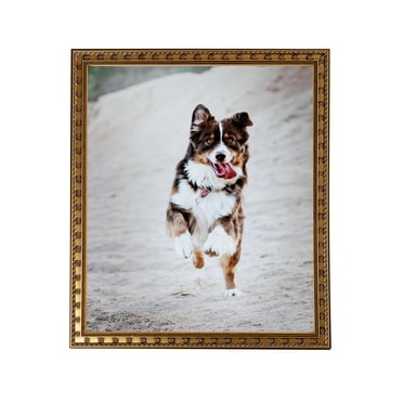 ArtToFrames 4" x 6" Gold with Star Picture Frame, 4x6 inch Gold Wood Poster Frame (WOM-4755), 1 Pack