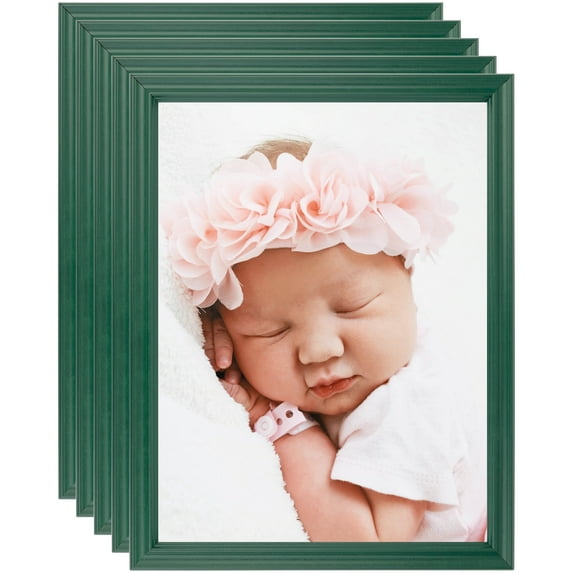 ArtToFrames 4" x 6" Green Picture Frame, 4x6 inch Green Wood Poster Frame (WOM-4157), 5 Pack