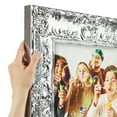 thumbnail image 1 of ArtToFrames 4" x 6" Platinum Baroque Luxe Picture Frame, 4x6 inch Silver Wood Poster Frame (WOM-5265),  Pack, 1 of 7