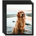thumbnail image 1 of ArtToFrames 4" x 6" Satin Black Short Picture Frame, 4x6 inch Black Wood Poster Frame (WOM-1416), 3 Pack, 1 of 7