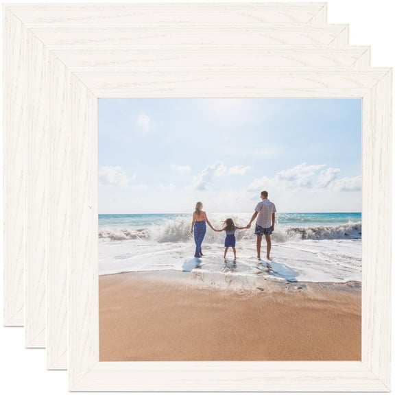 ArtToFrames 4" x 6" White Picture Frame, 4x6 inch White MDF Poster Frame (WOM-4332), 4 Pack