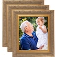thumbnail image 1 of ArtToFrames 4" x 7" Majestic  Gold Picture Frame, 4x7 inch Silver Wood Poster Frame (WOM-5122), 3 Pack, 1 of 6