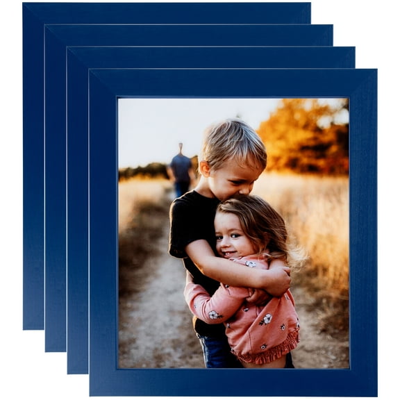 ArtToFrames 4" x 8" Blue Picture Frame, 4x8 inch Blue MDF Poster Frame (WOM-4118), 4 Pack