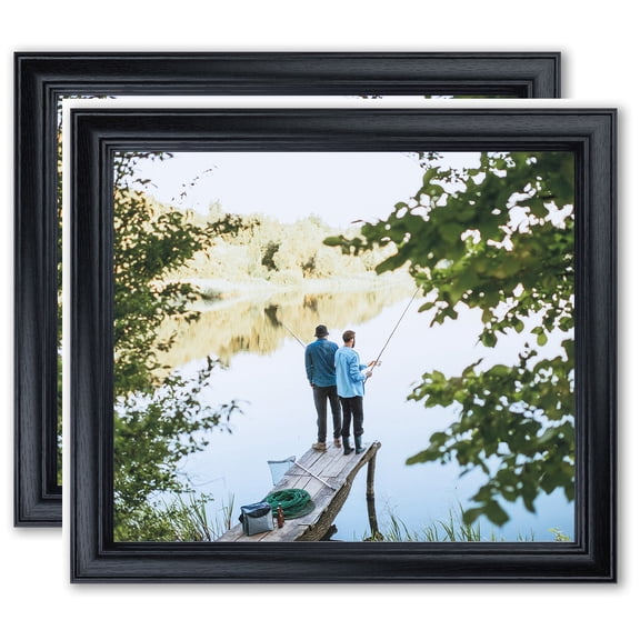 ArtToFrames 4" x 8" Galleria Noir Picture Frame, 4x8 inch Black MDF Poster Frame (WOM-4083), 2 Pack