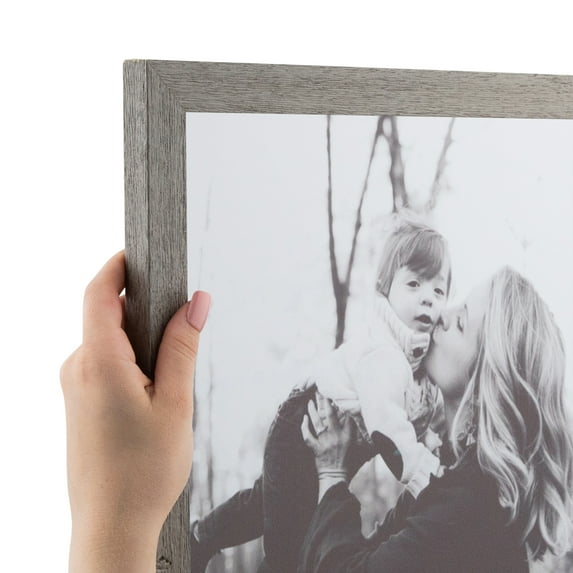 ArtToFrames 4" x 8" Gray Picture Frame, 4x8 inch Gray Wood Poster Frame (WOM-4433), Pack