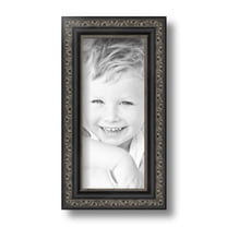 ArtToFrames 4" x 9" Antique Black Picture Frame, 4x9 inch Black Wood Poster Frame (WOM-5106)
