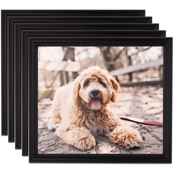 ArtToFrames 4" x 9" Black Picture Frame, 4x9 inch Black MDF Poster Frame (WOM-4102), 5 Pack