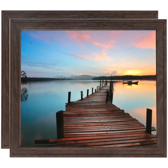 ArtToFrames 4" x 9" Walnut Picture Frame, 4x9 inch Brown MDF Poster Frame (WOM-4106), 2 Pack