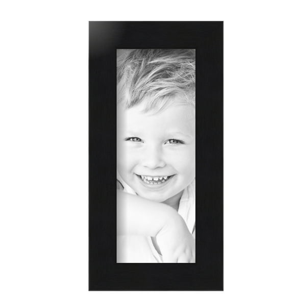 ArtToFrames 4x10 inch Black Steel Picture Frame, Black MDF Poster Frame (4639)