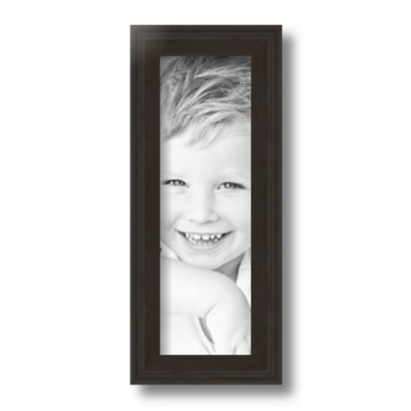 ArtToFrames 4x12" Brown Picture Frame, Brown Wood Poster Frame, with Regular Glass and Foam Backing 3/16 inch (FBPL-4886)