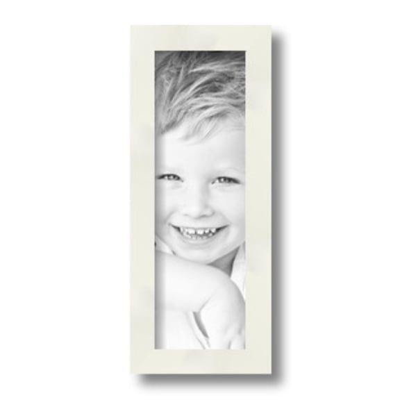 ArtToFrames 4x12" White Picture Frame, White Wood Poster Frame, with Regular Glass and 2 (FBPL-5140)