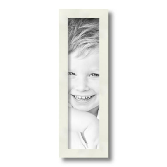 ArtToFrames 4x15" White Picture Frame, White Wood Poster Frame, with Regular Glass and 2 (FBPL-5140)