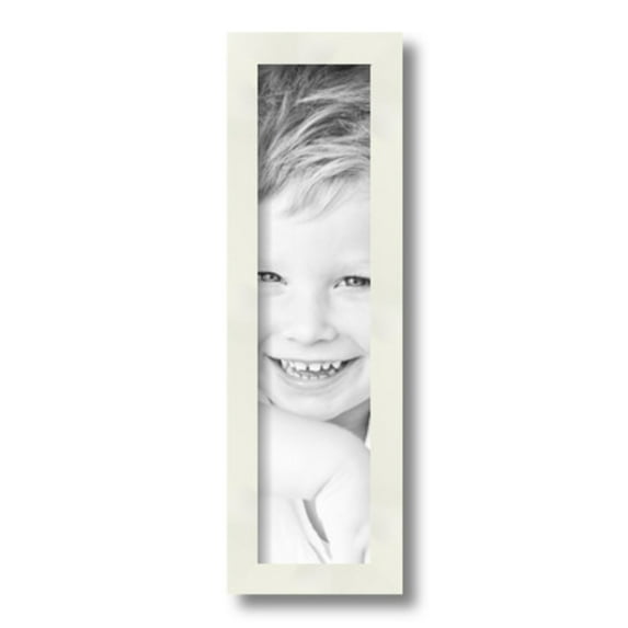 ArtToFrames 4x16" White Picture Frame, White Wood Poster Frame, with Regular Glass and 2 (FBPL-5140)