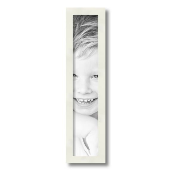 ArtToFrames 4x20" White Picture Frame, White Wood Poster Frame, with Regular Glass and 2 (FBPL-5140)