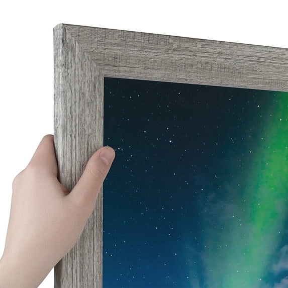 ArtToFrames 4" x 24" Winter White Barnwood 1.5 Inch Picture Frame, 4x24 inch Brown MDF Poster Frame (WOM-4661), Pack