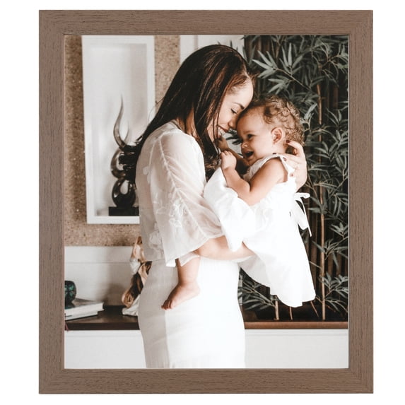 ArtToFrames 4x4" Brown Rustic Picture Frame, Brown Wood Poster Frame, with Regular Glass and 2 (FBPL-4844)