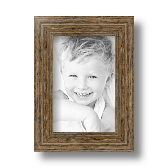 ArtToFrames 4x6 Inch Brown Picture Frame, This Brown Wood Poster Frame is Great for Your Art or Photos, Comes with Regular Glass (4717)