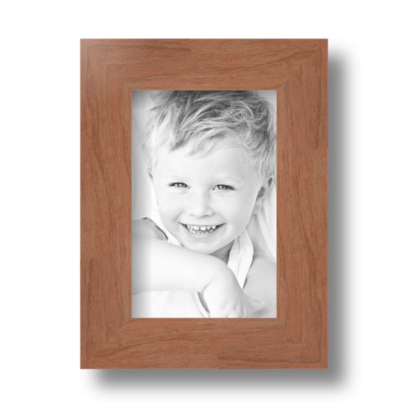 ArtToFrames 4x6 Inch Cherry Picture Frame, This Brown Wood Poster Frame is Great for Your Art or Photos, Comes with Regular Glass (4848)
