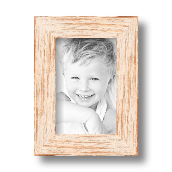 ArtToFrames 4x6 Inch Knotty Pines Pecan with White Wash Picture Frame, This White Wood Poster Frame is Great for Your Art or Photos, Comes with Regular Glass (4771)