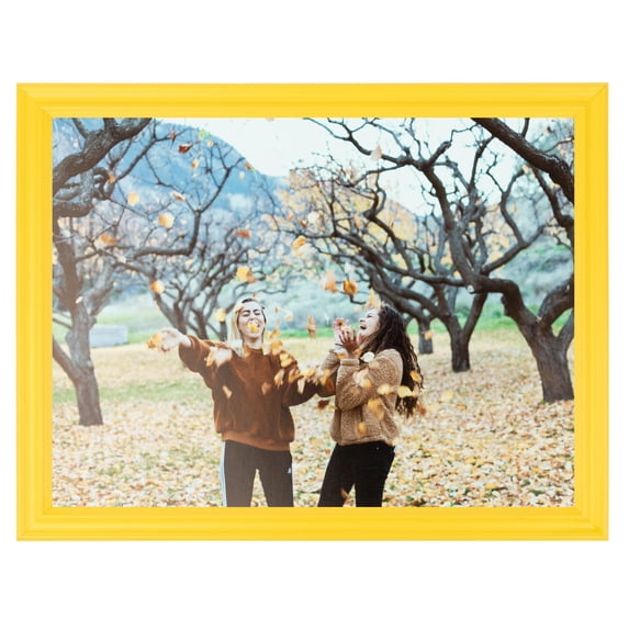 ArtToFrames 4x6" Yellow Picture Frame, Yellow Wood Poster Frame, with Regular Glass and Foam Backing 3/16 inch (FBPL-4265)