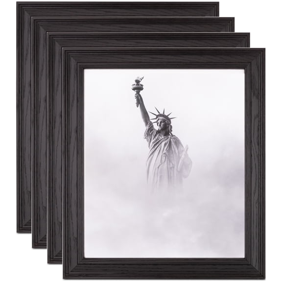ArtToFrames 5" x 10" Colonial Onyx Picture Frame, 5x10 inch Black MDF Poster Frame (WOM-4386), 4 Pack