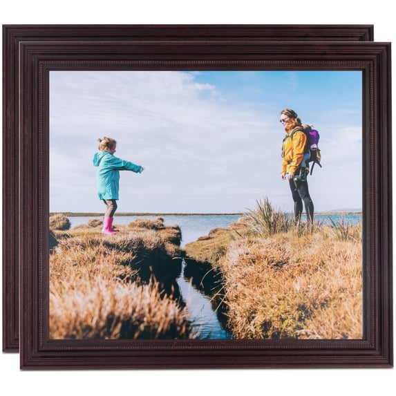 ArtToFrames 5" x 20" Cherry Picture Frame, 5x20 inch Red Wood Poster Frame (WOM-4095), 2 Pack