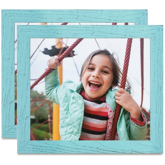 ArtToFrames 5" x 22" Eggshell Blue Picture Frame, 5x22 inch Blue Wood Poster Frame (WOM-4599), 2 Pack